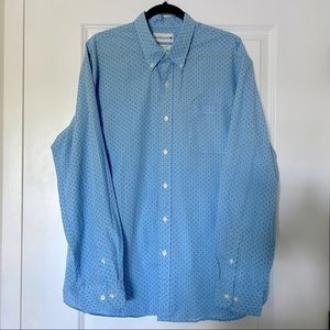 Saddlebred Men’s Blue Diamond Long Sleeve Button Down (Classic Fit) - XL